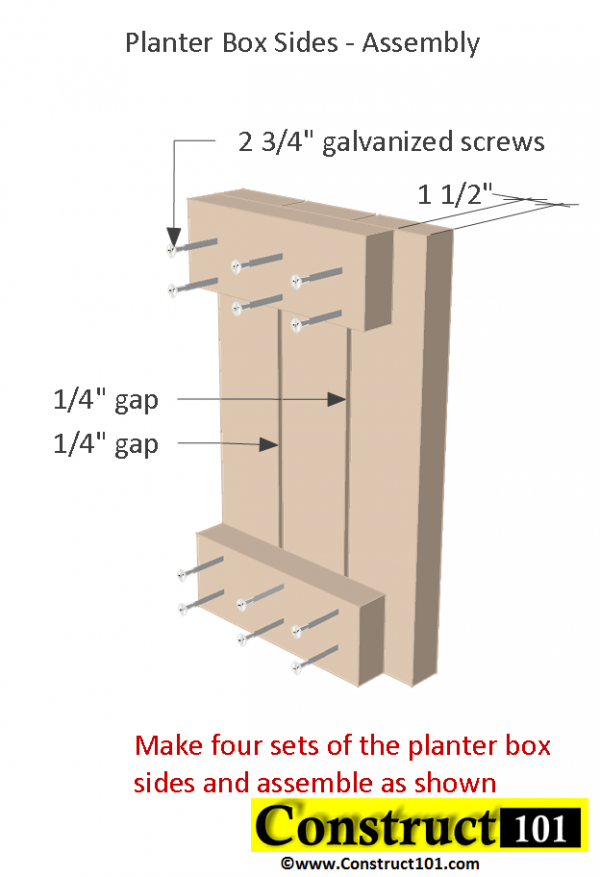 Planter Bench Plans Built with 2x4's (free PDF) Construct101