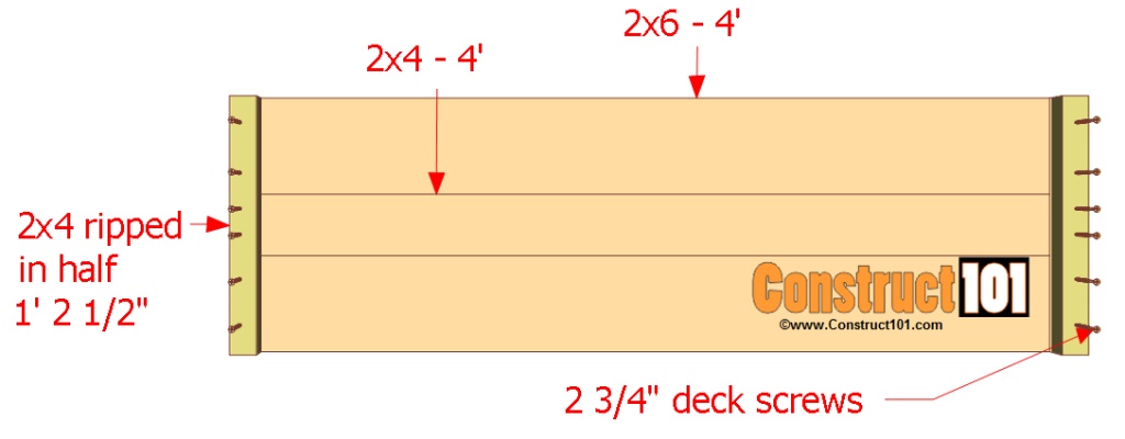 Raised Garden Bed Plans - With Bench - Construct101