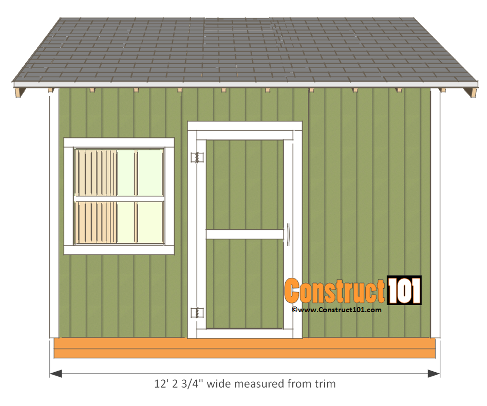 12x12 shed plans - gable shed - construct101