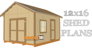 12x16 shed plans, DIY build, gable roof.