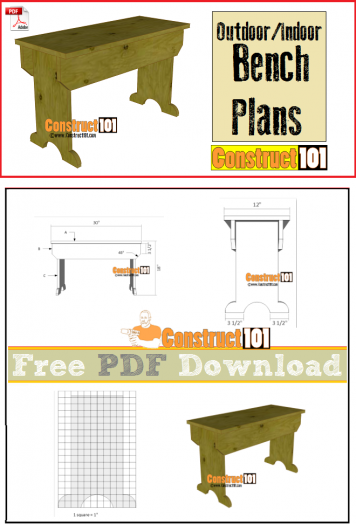 Indoor / Outdoor Bench Plans - PDF Download - Construct101