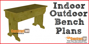 Outdoor / indoor bench plans - free PDF download - Construct101