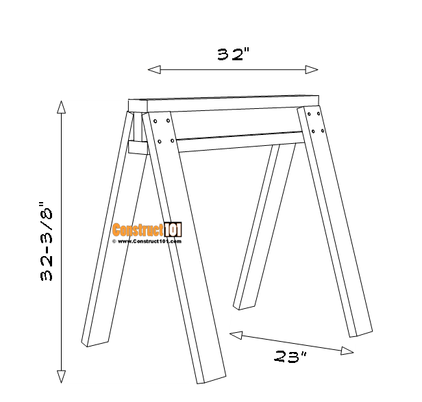 Sawhorse plans. 2x4 project, measurements