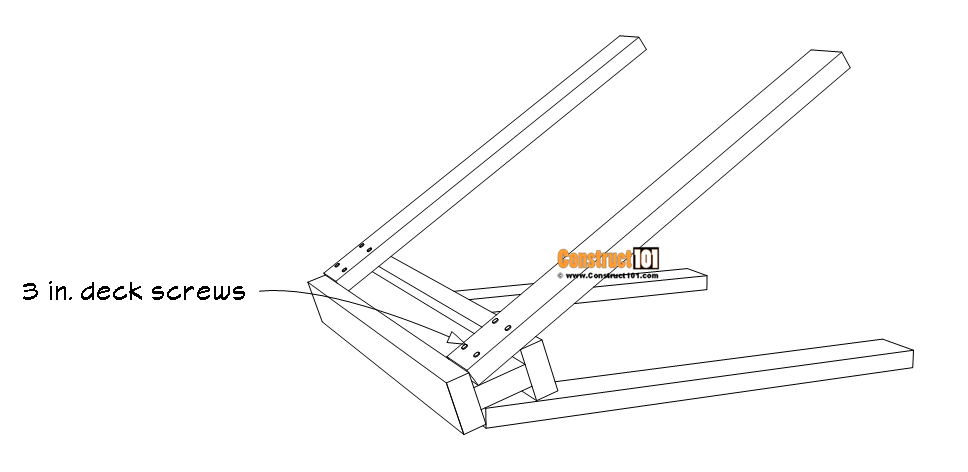 Sawhorse plans, DIY 2x4 project step 3