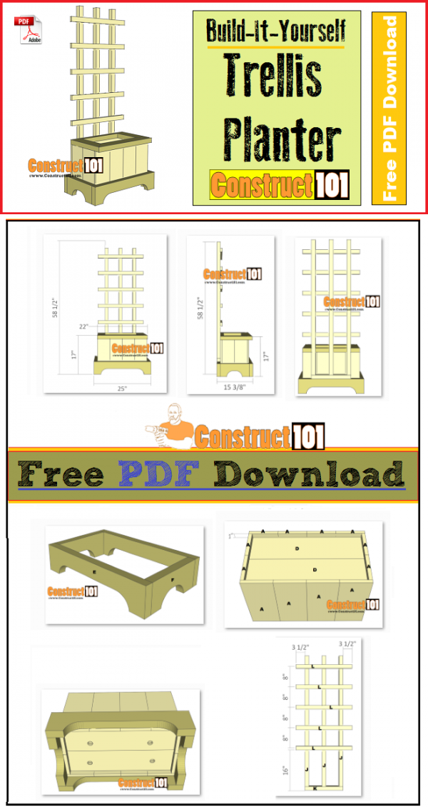 trellis planter plans - pdf download - construct101