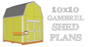 10x10 shed plans gambrel shed - free PDF download at Construct101