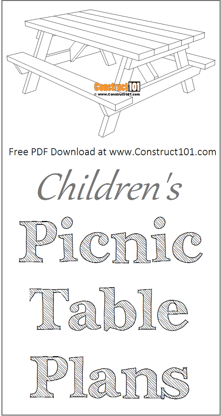 Children's picnic table plans, free PDF download, material list, DIY projects. 