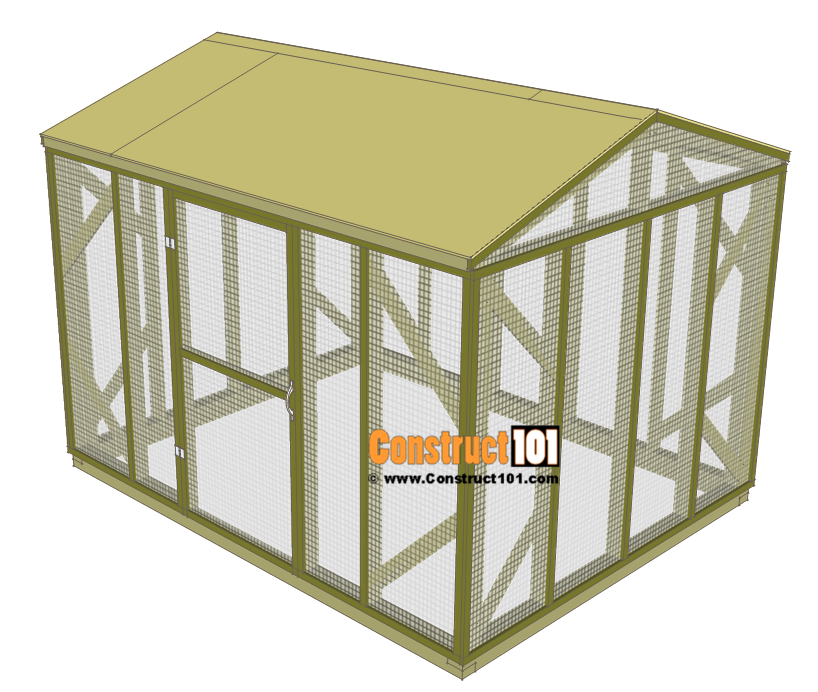 Chicken Coop Run Plans - 10x8 - Step-By-Step - Construct101