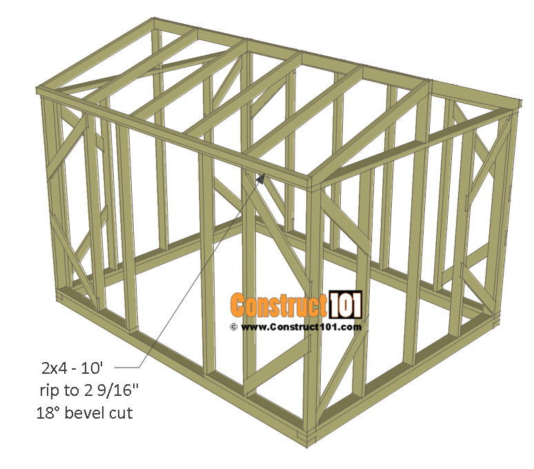 Chicken coop run plans - 10x8 - roof trim.