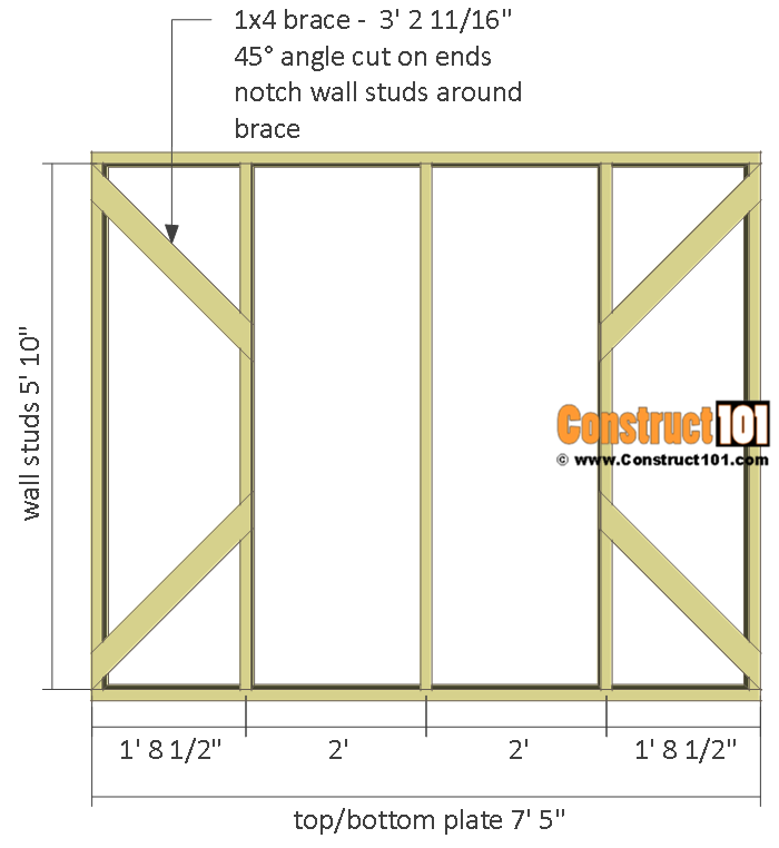 Chicken coop run plans - 10x8 - side wall frame.