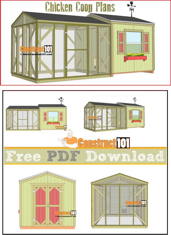 Large Chicken Coop Plans PDF Download Construct101