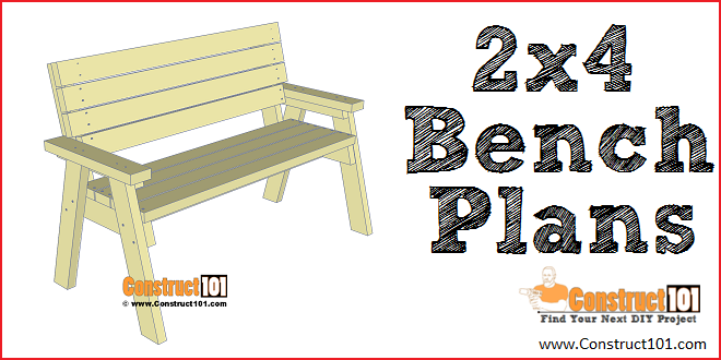 Simple DIY 2x4 Bench Free Plans Construct101 52 OFF