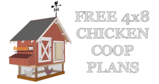 4x8 chicken coop plans, PDF download, material list, and step-by-step drawings.
