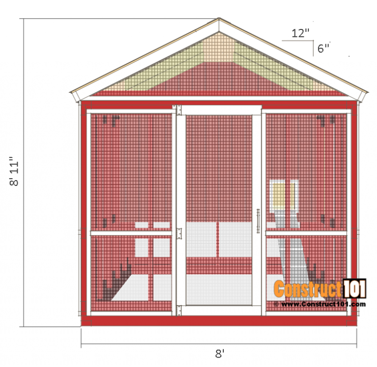 8x10 Chicken Coop Plans Gable Roof Free PDF Construct101
