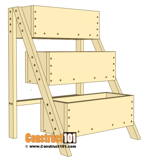 3 Tier Planter Plans Free PDF Download - Construct101