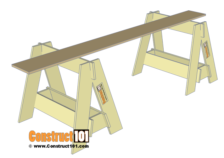 Knockdown Plywood Sawhorse Plans Image to u