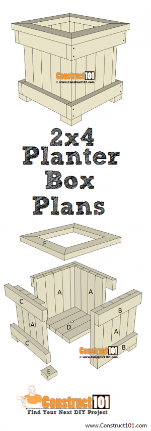 2x4 Planter Box Plans - PDF Download - Construct101