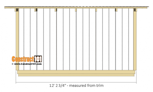 10x12 lean to shed plans - back view.
