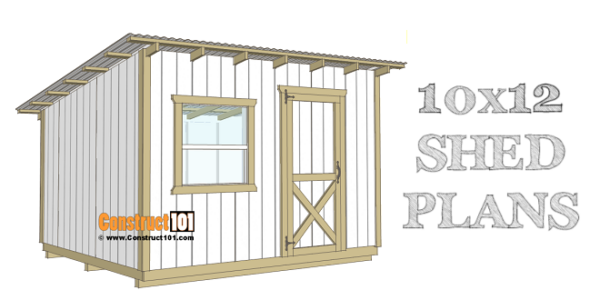 10x12 lean to shed plans - free PDF plans.