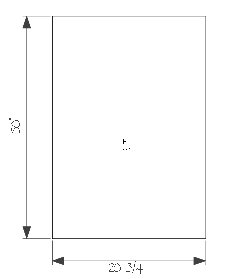 3/4" plywood - material list - part E