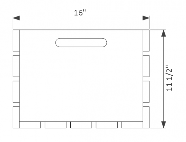 Wood crate plans - side view.