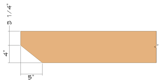 Front and back 2x8 rafter end cutting details.