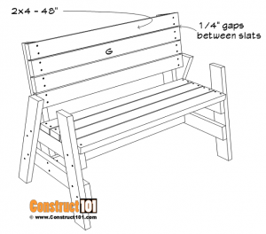 DIY 2x4 Outdoor Bench | Plans - Construct101
