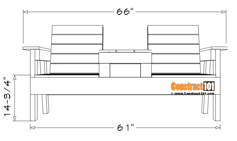 DIY Double Chair Bench With Table | PDF Download - Construct101