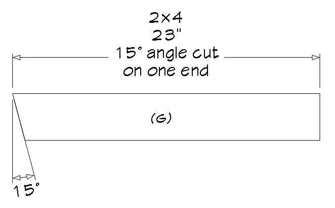 Bench back support cutting details. 