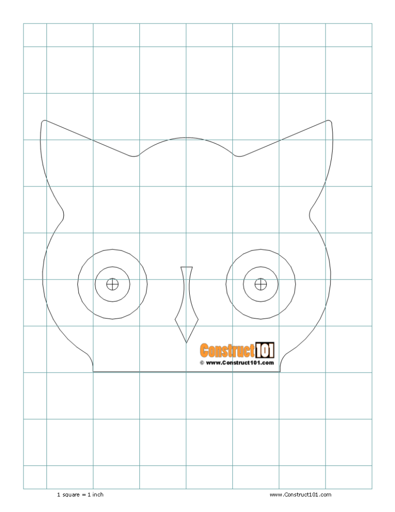DIY wood owl wind spinner, top template.