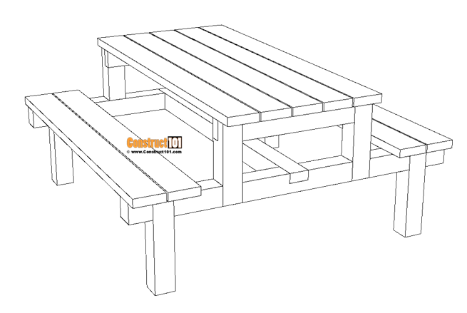 Free modern picnic table plans, building projects. 