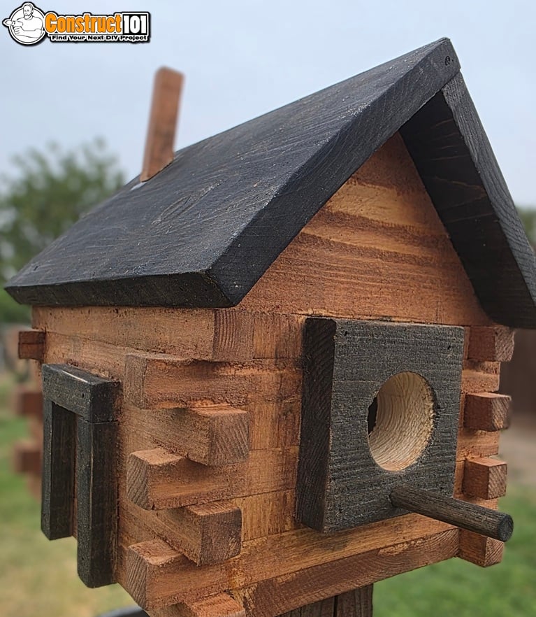 Cabin Birdhouse Plans, PDF download, DIY projects at Construct101
