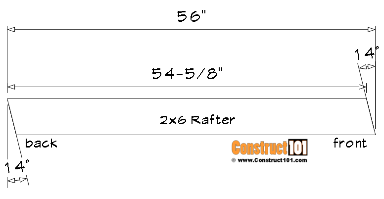 rafter 14-degree angle cut