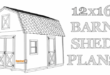 12x16 barn shed plans, DIY build project.