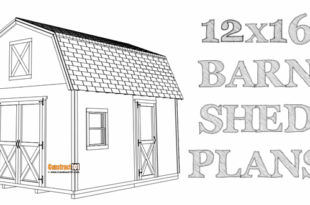 12x16 barn shed plans, DIY build project.