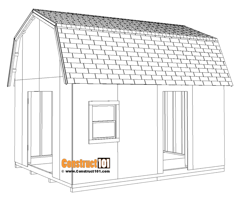 12x16 barn shed plans, roof shingles.