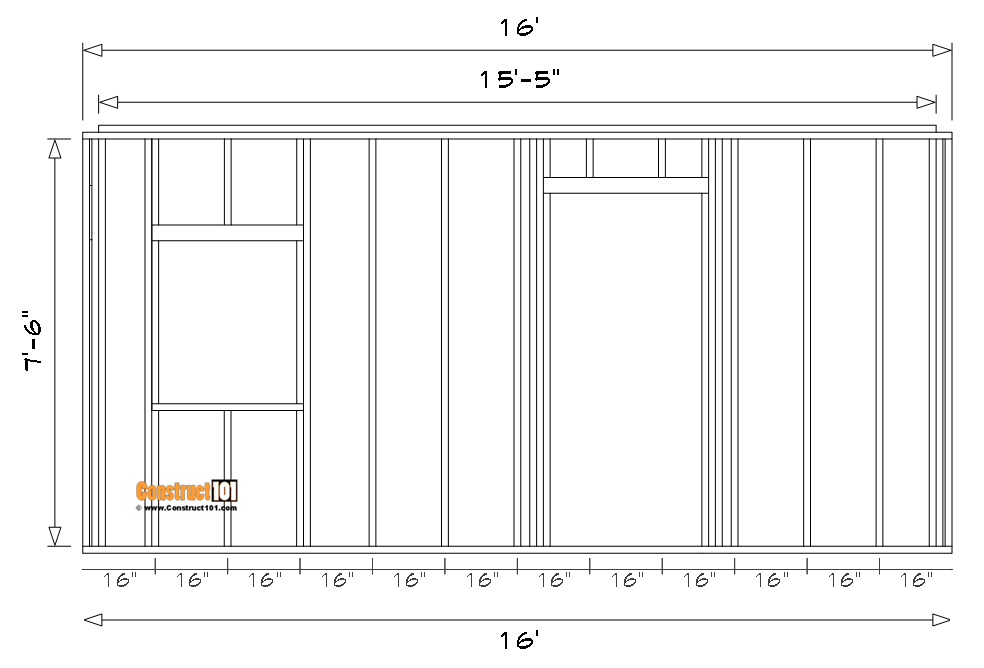 side wall framing with door.