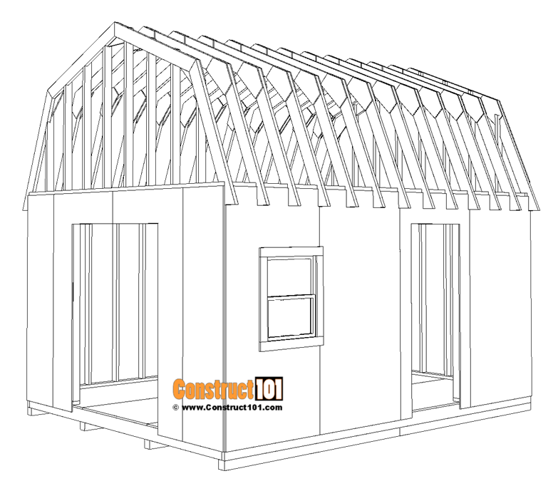 12x16 barn shed plans, t1-11 exterior siding.