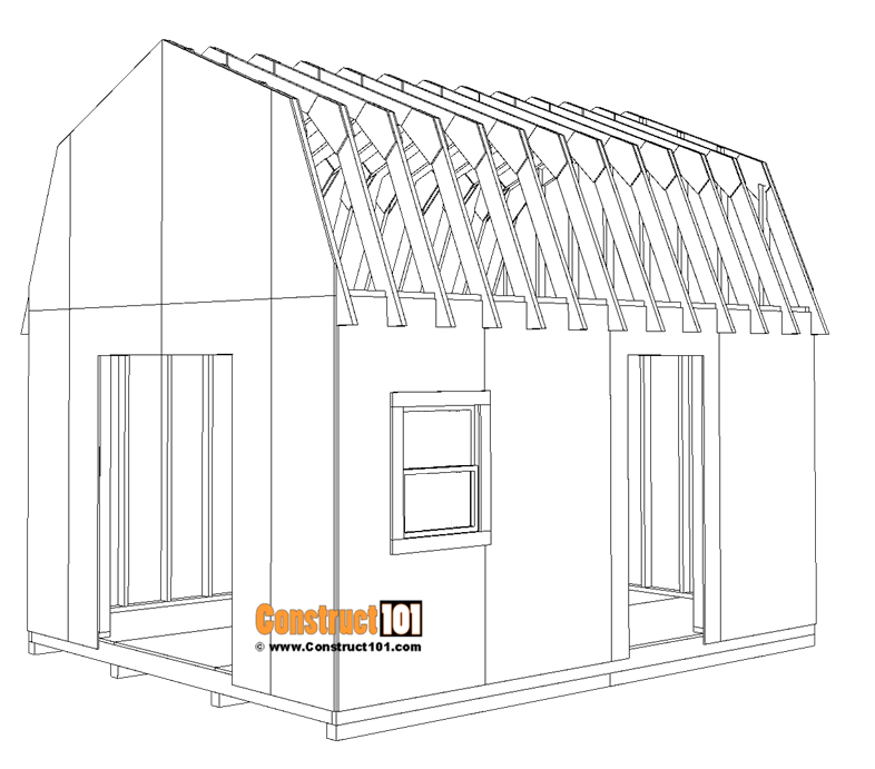 12x16 barn shed plans, top wall siding.