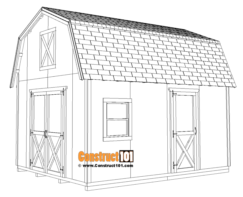 12x16 barn shed plans, trim.