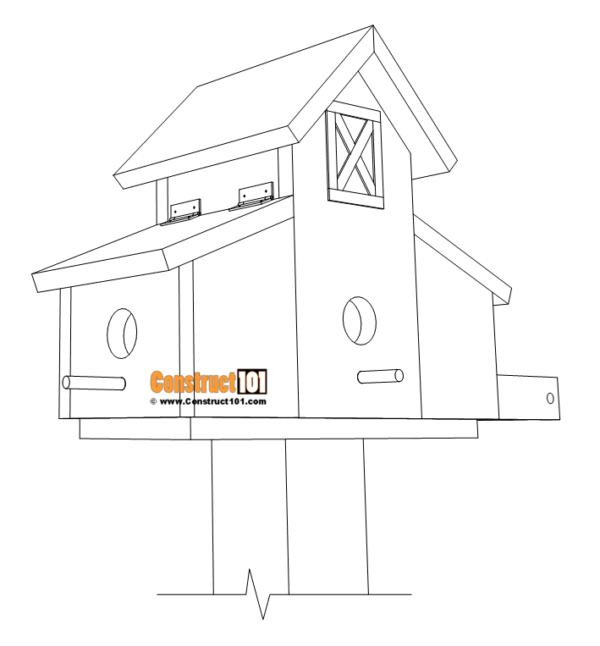 Barn bird house and feeder plans - paint and decorate.