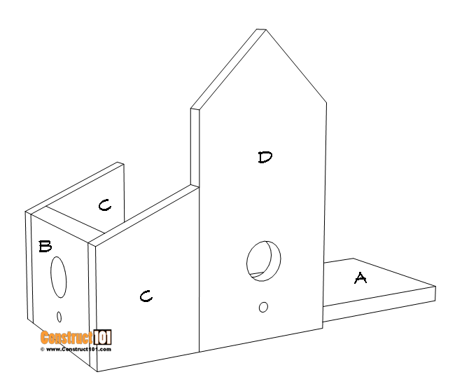 Barn bird house and feeder plans - part# D installed.
