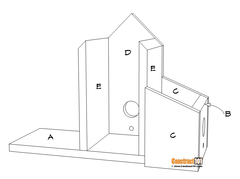Barn bird house and feeder plans - part# E installed.