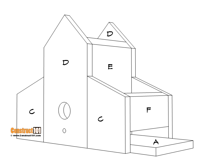 Barn bird house and feeder plans attach part# F