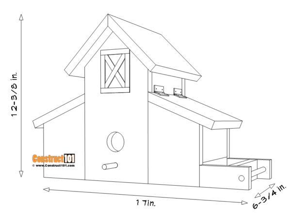 Barn bird house and feeder plans - overview