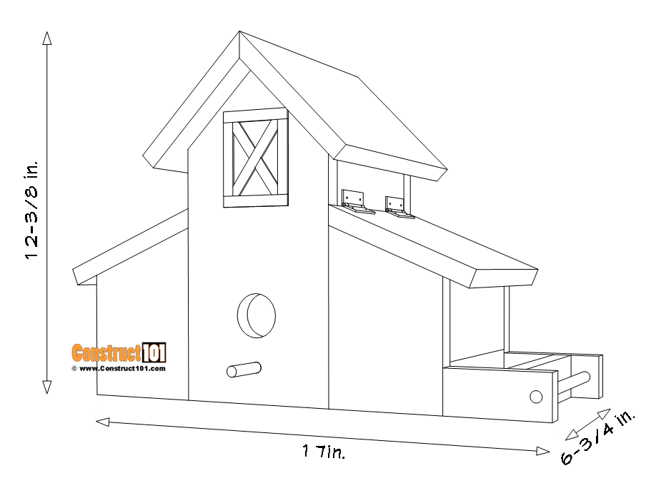 Barn bird house and feeder plans - overview