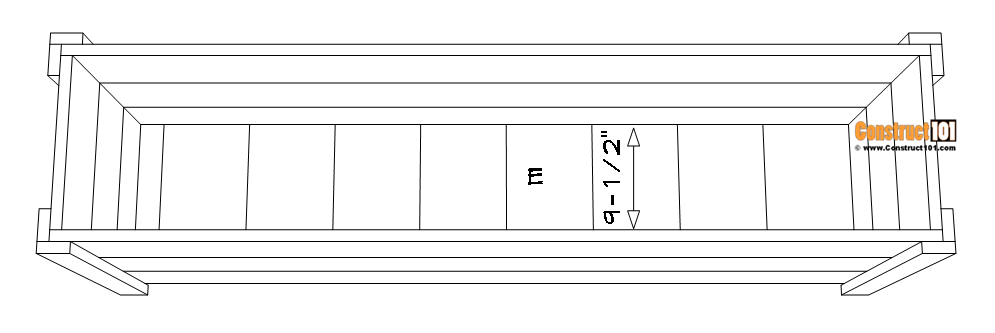 4 ft. rectangular cedar planter box plans parts# E bottom.