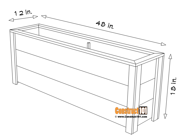 4 ft rectangular cedar planter box plans, overview