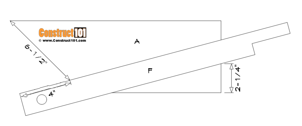 Cedar wheelbarrow planter plans, part F, handle installed.