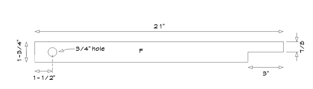planter plans part F, wheelbarrow handle.